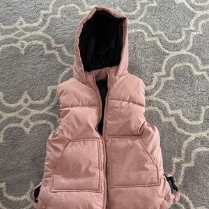 Pink Hooded Puffer Vest